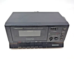 works Realistic SCT-86 Stereo Cassette Tape Deck Black Component RCA Vintage - Picture 1 of 5