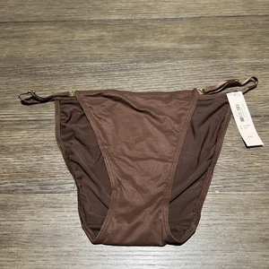 Victoria’s Secret Low Rise High Leg String Bikini Panty Brown Medium - Picture 1 of 7