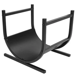 Firewood Storage Rack Fireside Wrought Iron Wood Log Holder Organizer For Indoor - Picture 1 of 12
