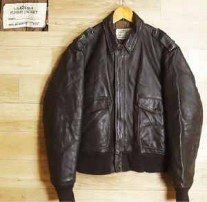 SCHOTT L-634M-5 Flight Jacket Men Dark Brown Size 46 Shoulder Epaulets Used - Picture 1 of 5