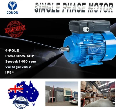 3kw 4HP 1400rpm 4pole REVERSE CSCR Electrical motor single phase 240v car hoist - image 1 of 4