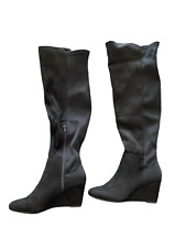 Zigi Soho Womens Heide Dress Boots Knee High Pull-On Black Faux Suede Size 6.5 M
