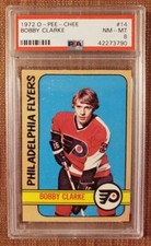 1972-73 O-Pee-Chee #14 Bobby Clarke Philadelphia Flyers Hockey Card PSA 8