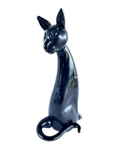 Murano Art Glass Black Cat  - Picture 1 of 7