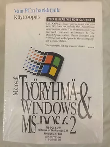 Finnish Microsoft Windows for Workgroups 3.11 & MS-DOS 6.21 Diskettes Manual - Picture 1 of 3