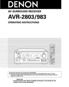 Denon AVR-2803/983 AV-Receiver Bedienungsanleitung - Bild 1 von 1