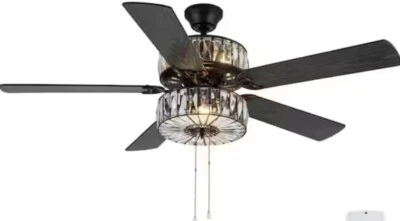 River of Goods Ceiling Fan W/ Light 52" Reversible Blades Clear Crystal LED - Image 1 of 3