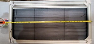 RV Shade Pleated Gray Shade w/Black Screen Almond Metal Frame 29.65"W x 14.65" H - Picture 1 of 7