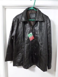 LAMBSKIN Vintage Mens Winter Leather Coat Jacket Maxam Italian Mosaic Sz L NWT - Picture 1 of 4