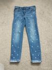 296 Next blue skinny jeans trousers with studs stars gems size 9