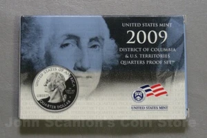 2009 D.C. und U.S. Territory Quarters Clad Proof 6-Coin Set (in Original Box) - Bild 1 von 6