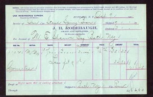 1901 BUFFALO NEW YORK*J H RODEBAUGH*GRAIN & MILL FEED*USE ROBINSON'S CIPHER - Picture 1 of 1