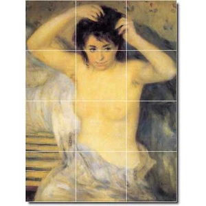 Auguste Renoir Akt Gemälde Keramikfliese Wandbild PT07427. 24 x 32 (12) 8x8 Fliesen - Bild 1 von 1