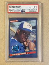 Fred McGriff 1986 Donruss Rookie Auto 2004 Buy Back Recollection /20 PSA 8 Pop 1