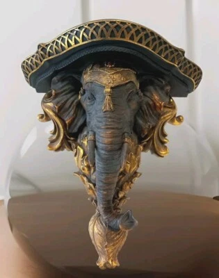 Wandkonsole Barock Elefant Hängekonsole Wandregal Konsole Antik Stil gold Deko - Bild 1 von 4