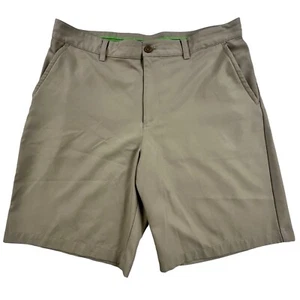 IZOD Golf Shorts Mens 36 x 10” Tan Performance Activewear Polyester Flat Front - Picture 1 of 12