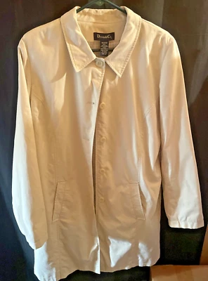 Chaqueta/abrigo para mujer DENIM & COMPANY talla mediana amarillo claro con cuadros en el interior Foto 1 de 4