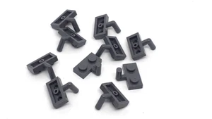 10 x Lego® NEU 43876  Platte 1x2 mit Haken dunkelgrau NEU - Picture 1 of 2