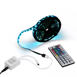 16.4ft RGB 5M 3528 SMD 300 LED Strip Light / 24&44 Keys Remote / DC 12V Power - Picture 1 of 14