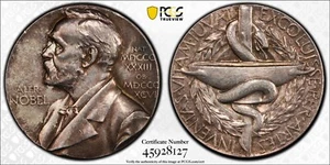 1982 NOBEL NOMINATING COMMITTEE for MEDICINE SILVER MEDAL! PCGS SP61🌟REDUCED $ - Picture 1 of 4