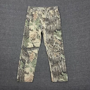 VTG Wrangler Rugged Wear Cargo Pants REALTREE Camo Cotton 36x32 *34x30 USA Made - Picture 1 of 14