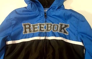 Boys Reebok Jacket Windbreaker Blue Black White Size 5 Excellent Condition Zip - Picture 1 of 4