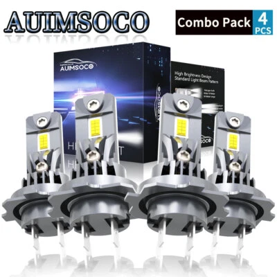 4x H7 LED Headlight Bulbs Super Bright High Low Beam 10000K Cool White 72000LM - Image 1 of 4