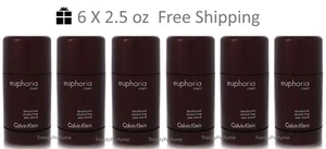 CK Euphoria Deodorant Stick Men by Calvin Klein New New 2.5 oz x 6 Free Gift - Picture 1 of 2
