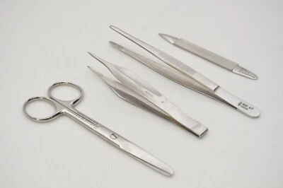 Schere Splitterpinzette Pinzette Feile Medicon Aesculap Inox Set Ex. Bundeswehr