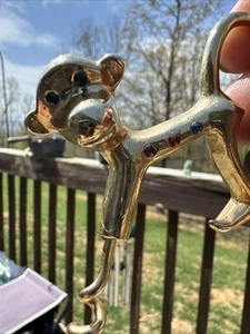 Vintage MCM Metal Monkey Corkscrew Gold Tone Rhinestone Embellished 1950’s - Picture 1 of 6
