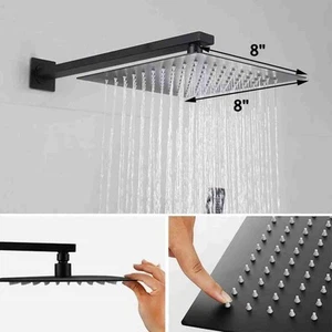 Rain Shower Kit Square Single Handle in Wall Waterfall Shower Head for Bathroom - Picture 1 of 12
