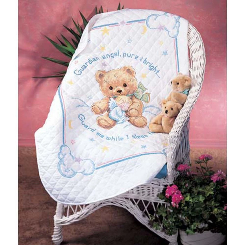 Dimensions® Cuddly Bear Baby Quilt Stamped Cross-Stitch Kit - Image 1 of 1
