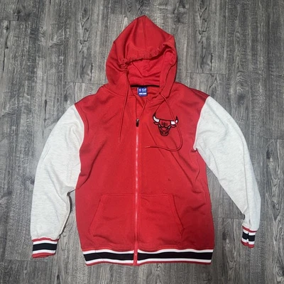 Sudadera con capucha para hombre Ultra Game Chicago Bulls mediana negra, roja y blanca cremallera completa Foto 1 de 4