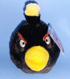 Figura de peluche bomba de peluche Angry Birds Black Bird 2010 Commonwealth 5" NFR - NUEVO - Imagen 1 de 6