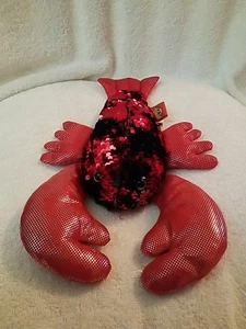 Lentejuelas abatibles rojas negras planeta aventura 10-12" peluche lentejuelas - Imagen 1 de 15