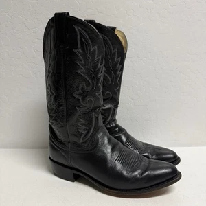 Dan Post 2110 R schwarz Leder Cowboy Western Naht Stiefel Herren Größe 10,5 D - Bild 1 von 13
