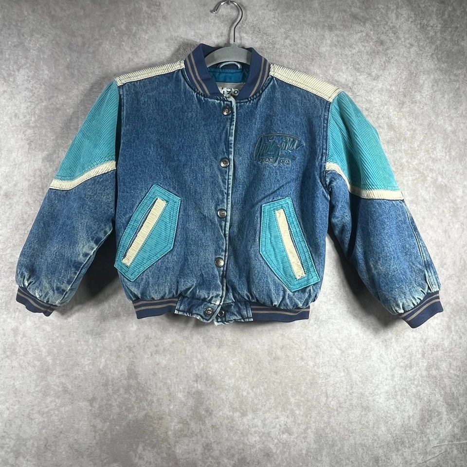 Chaqueta Arizona Vintage Niños 6X Azul Denim Acolchada Frente Forrada Años 80 90 Y2K Foto 1 de 4