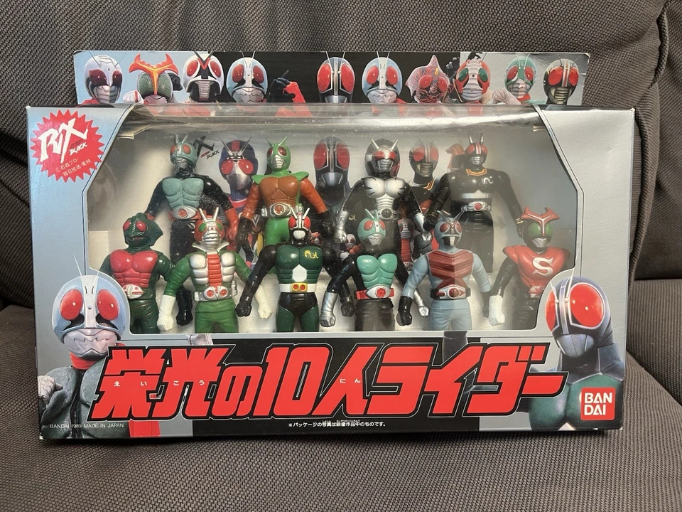 Kamen Rider 公仔 10 件套 BANDAI Showa Era 复古收藏品日本制造 — 第 1/3 张图片