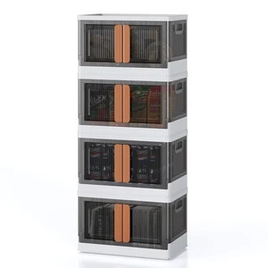 8.4Gal Collapsible Storage Bins with Lids & Wheels - 4 Pack Stackable with Do... - Picture 1 of 6