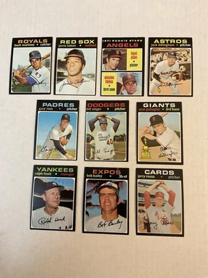 Lote de 10 tarjetas de béisbol Topps 1971 Foto 1 de 4