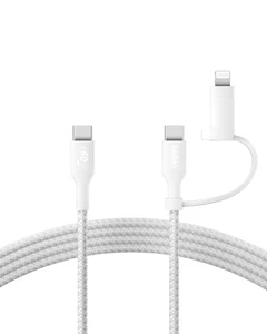 Belkin 2-in-1 Charging Cable with USB-C & Lightning Connector - Braided Fast-Cha - Afbeelding 1 van 7
