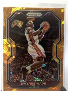 2020-21 Panini Prizm Dwayne Wade Orange Cracked Ice Prizm #195 Miami Heat