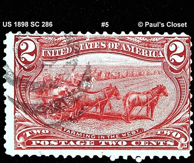 US 1898 SC 286 TRANS-MISSISSIPPI - FARMING IN THE WEST 2¢ COPPER RED UNGF/VF # 5 - Image 1 of 2