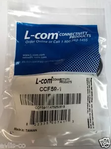 L-com Artículo # CCF59-1 RG59A Cable coaxial, F macho/macho, 1,0 pies (RP-213A1 y A3) - Imagen 1 de 2