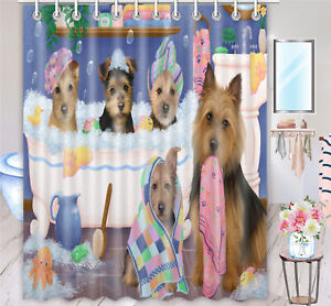 Halloween Australian Terrier Dog Shower Curtain Bathtub Screen Personalized Hook