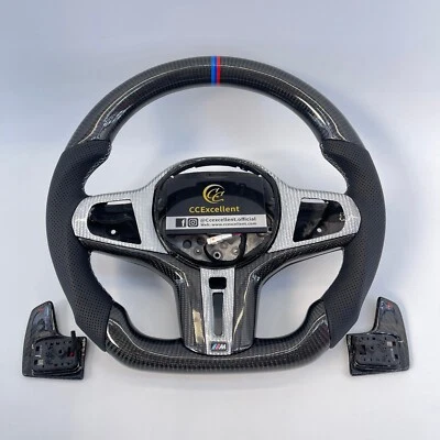 For BMW M3 G80 M4 F82 F83 F44 M2 F87 M850I G29 G22 Carbon Fiber Steering Wheel - Image 1 of 4
