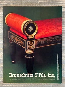 Brunschwig & Fils Hambledon Wool Damask Fabric Settee 1982 Vintage Print Ad - Picture 1 of 1