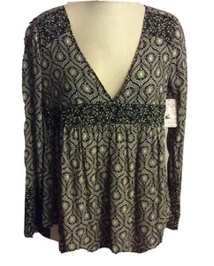 NWT Free People $108 Rolling Hills Print Bell Sleeve Festival Tunic Size Small - Picture 1 of 10