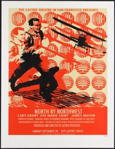 Hitchcock North By Northwest Castro Theatre LE Silkscreen Movie Poster O'Daniel - Picture 1 of 2