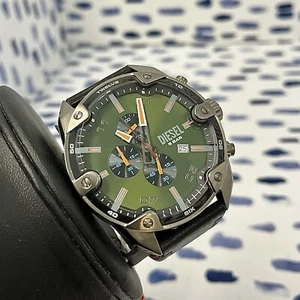 Diesel Herren 49mm Spikes Quarz Edelstahl Leder Chronograph Uhr DZ4626 - Bild 1 von 14